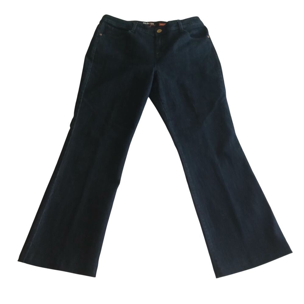Style & Co Jeans Womens 12 Short Dark Wash Bootcut Mid Rise Stretch Denim Petite